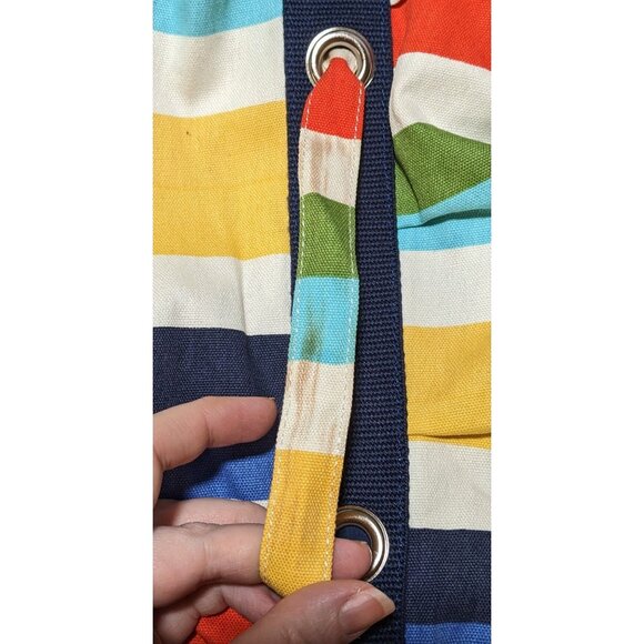 Retro Roxy Striped Canvas Beachy Tote Bag - Picture 7 of 14